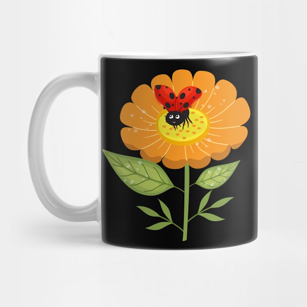 Ladybug Flower Insect Children by MooonTees